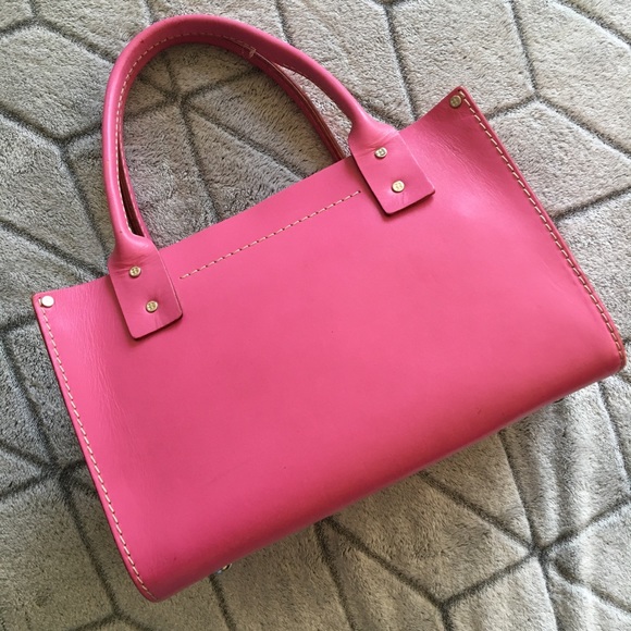 Vintage Pink Leather Kate Spade Tote Handbag - Picture 3 of 8